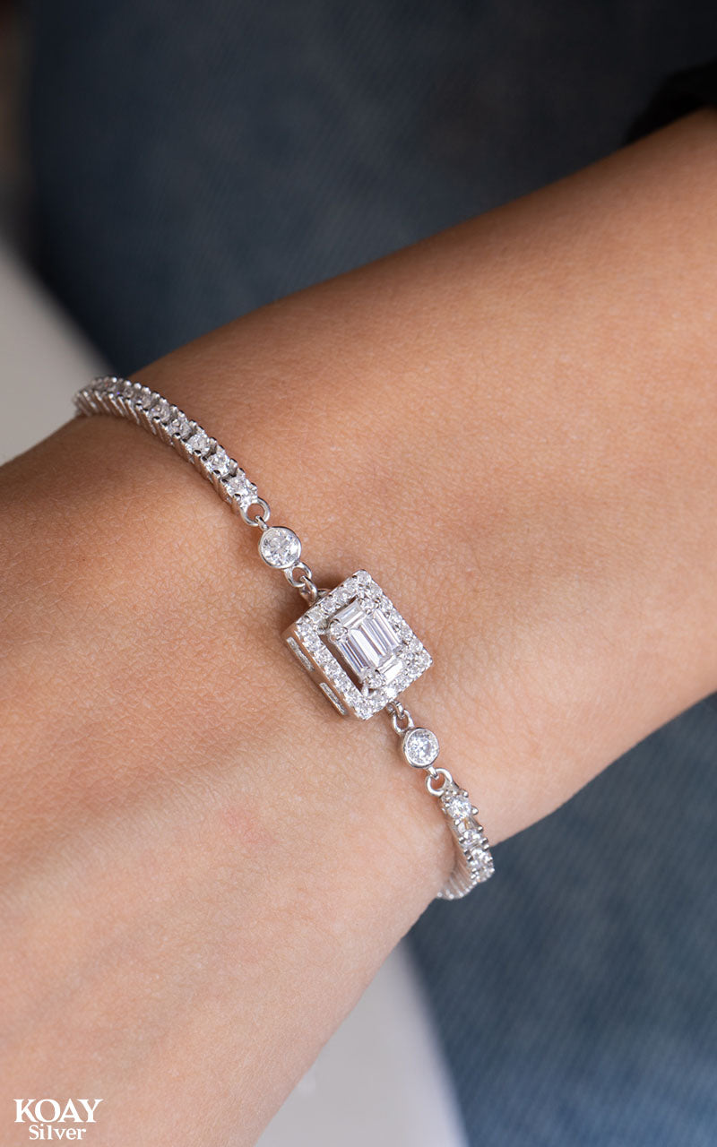 Zircon Tennis Square Bracelet