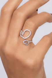 Zircon Double Heart (01) Ring