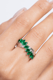 Zircon Ovals Green (08) Ring