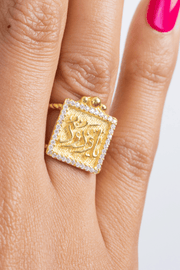 Zircon Ya Wadud Gold Plated Ring