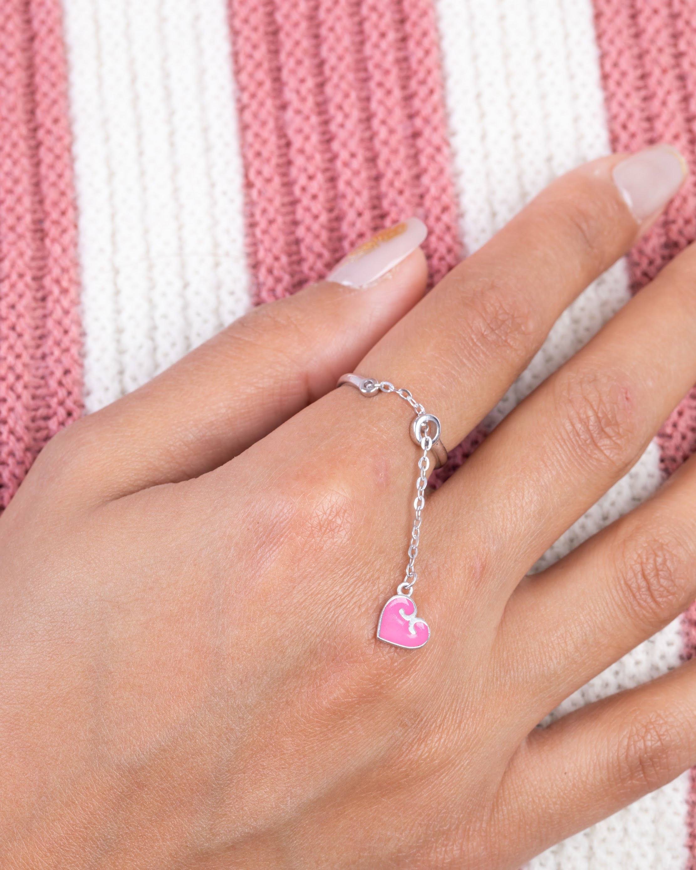 Heart Pink Chain (01) Ring