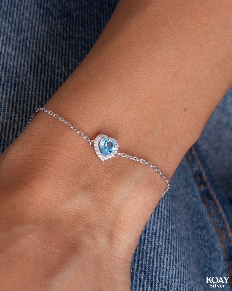 Aqua Heart Zircon (02) Bracelet