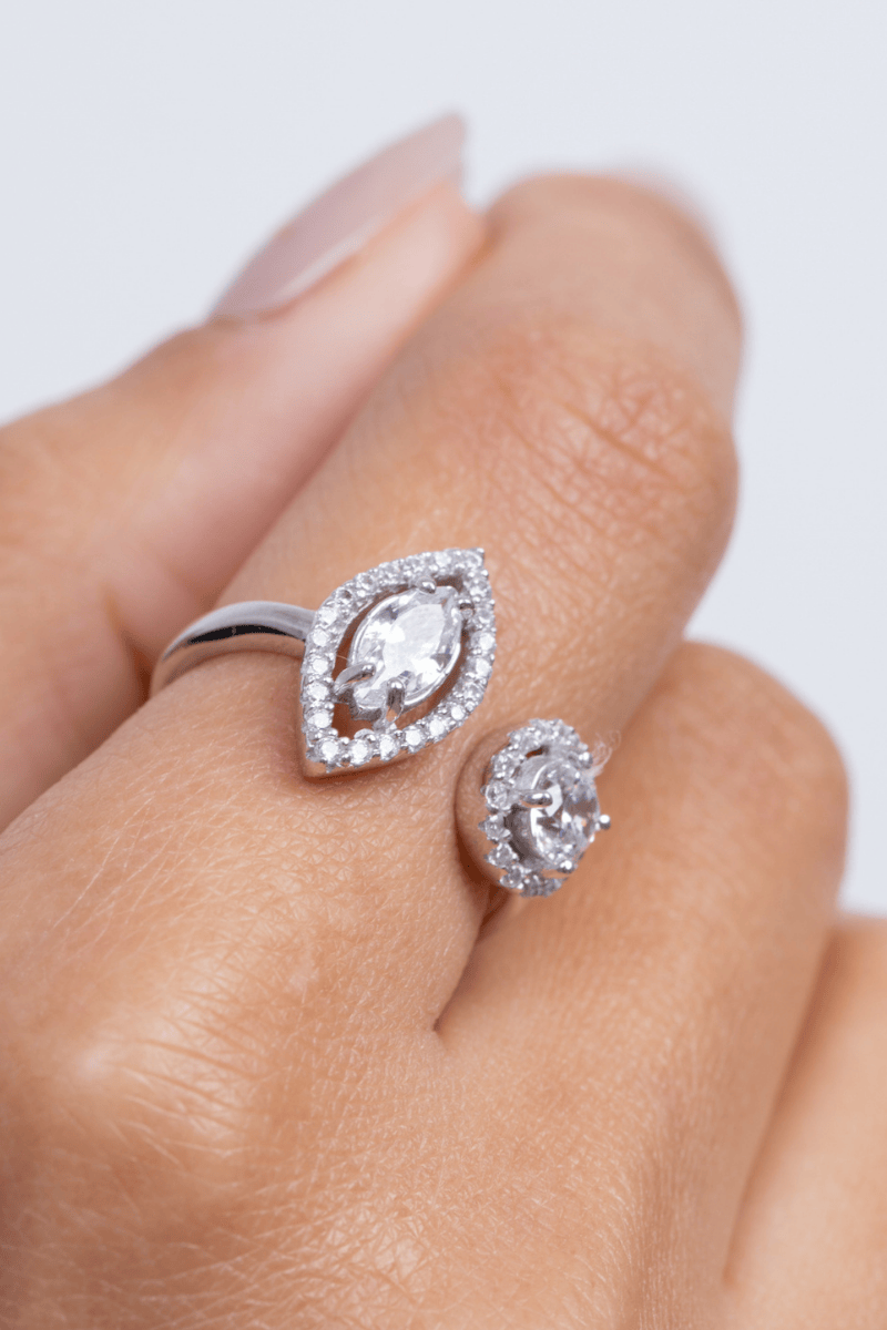 Zircon Circle & Oval Ring