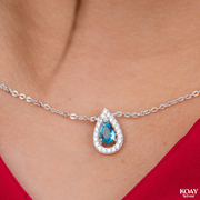 Oval zircon Aqua (02) Necklace