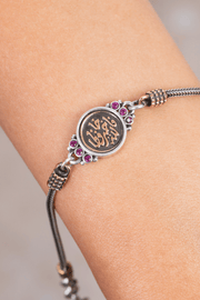 Fuchsia Zircon Allah Hafez (03) Rose Gold Bracelet