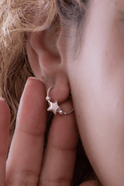 Plain Star Hoop Earring