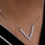 Zircon Flower V Necklace