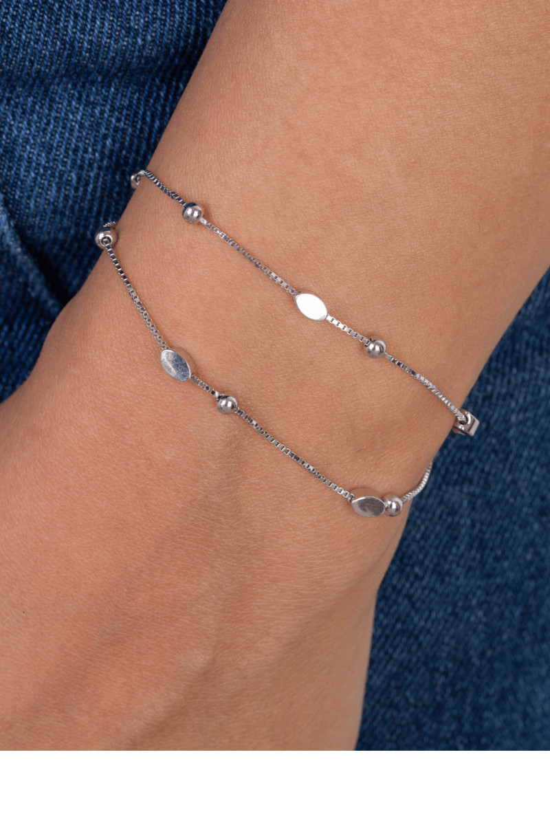 Oval & balls Double Layer  Bracelet (01)