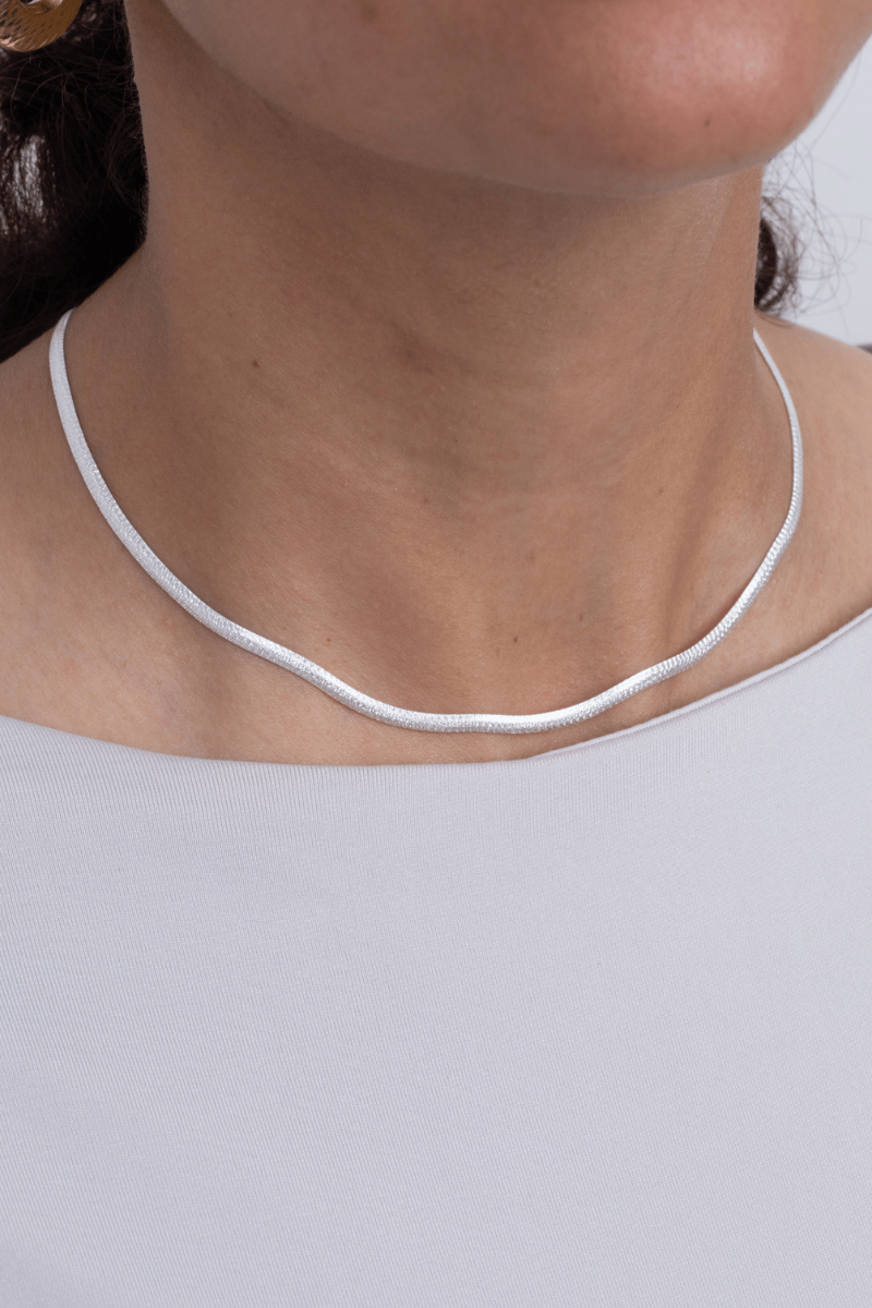 Herringbone Flat Chain (01) Necklace