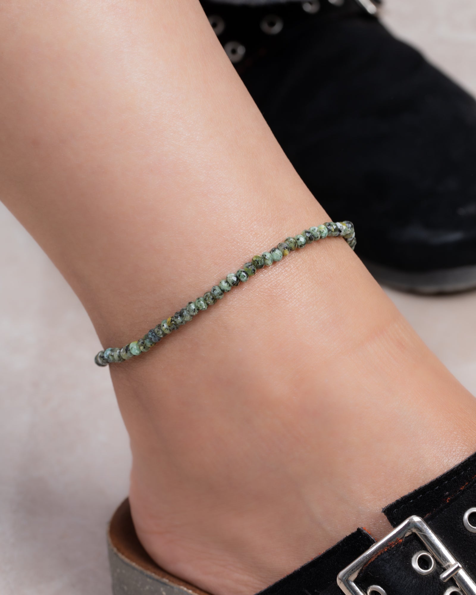 Jad yellow green Anklet