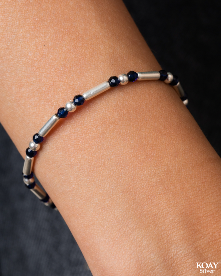 Navy and Silver TS Bracelet