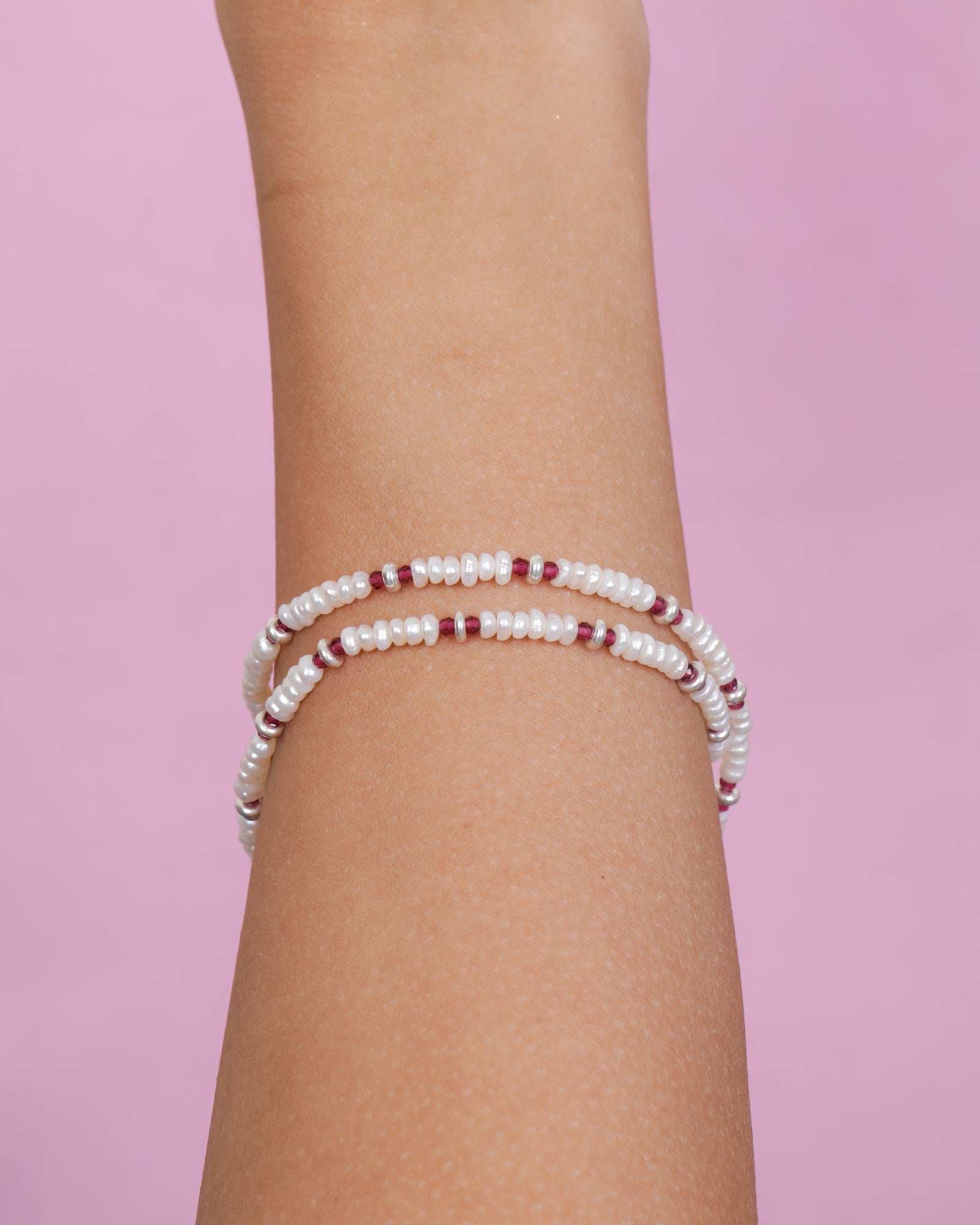 Pearl and pink stones nec