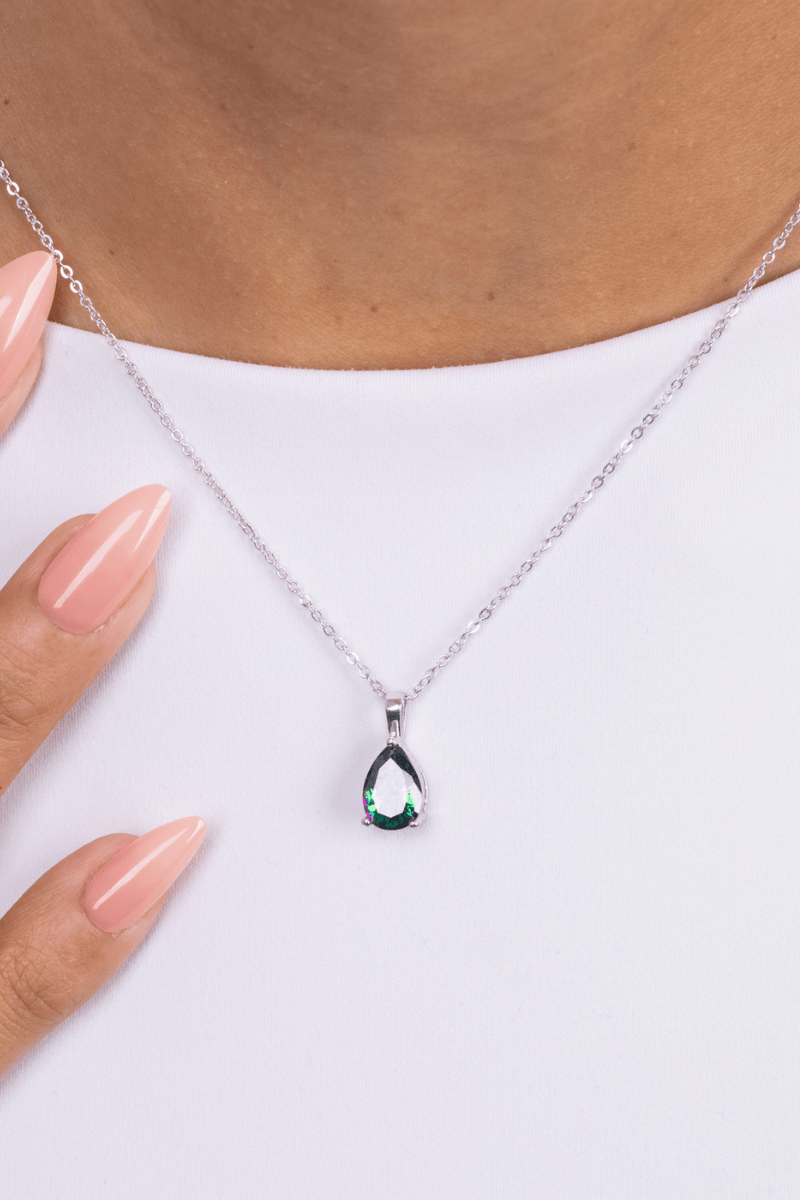 Zircon Oval Purple Shades Necklace