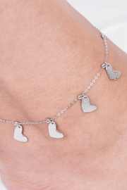 Plain Heart & Balls Anklet