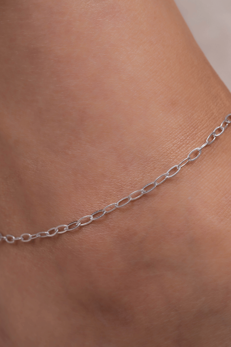 Plain Oval Link Chain Anklet