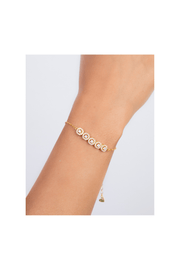 5 Zircons Bracelet Gold Plated