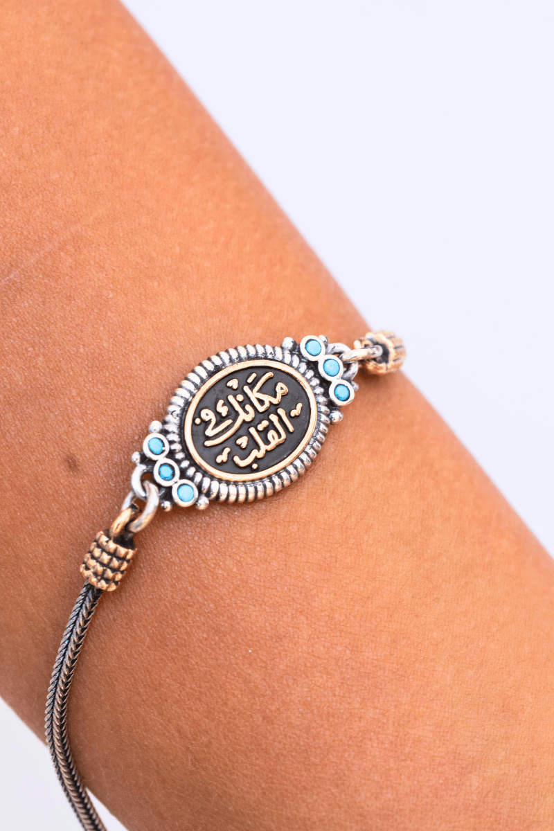 Turquoise Zircon Makank Fl Qalb Bracelet