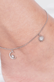 Zircon Crescent Sun Anklet