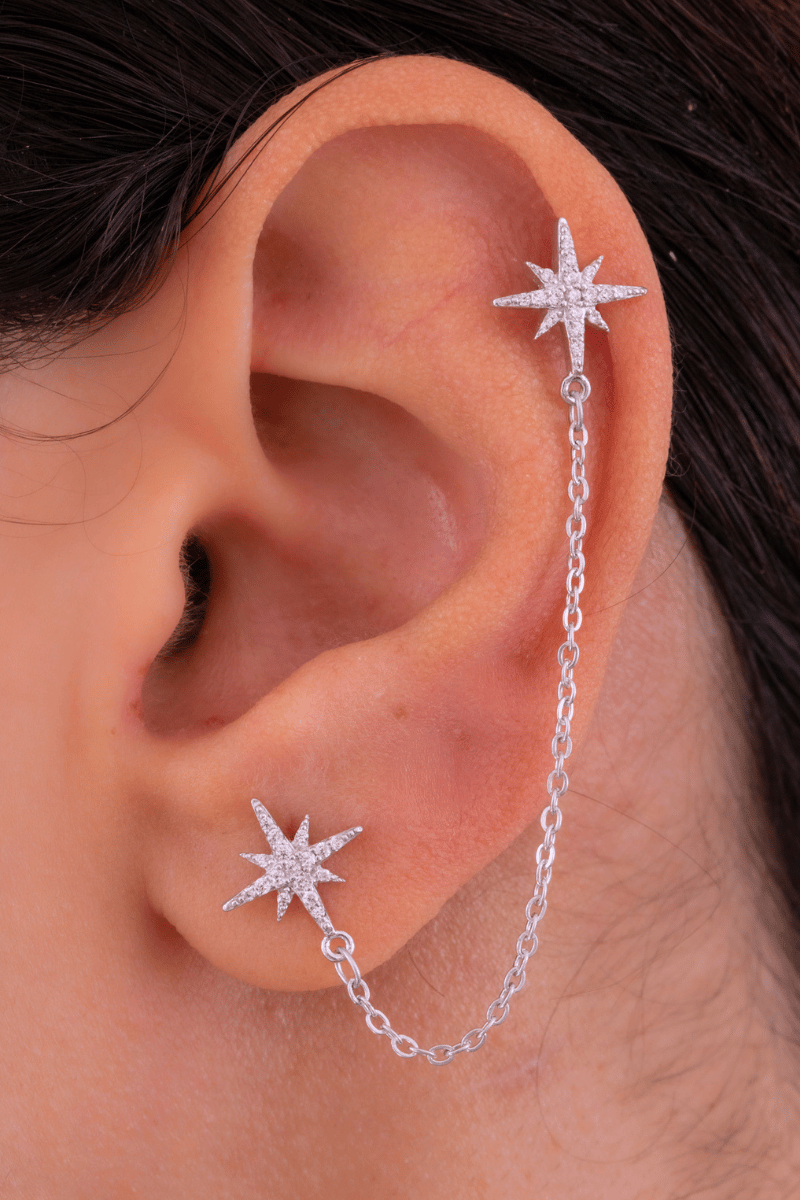 Zircon Double Northstar (01) Earring