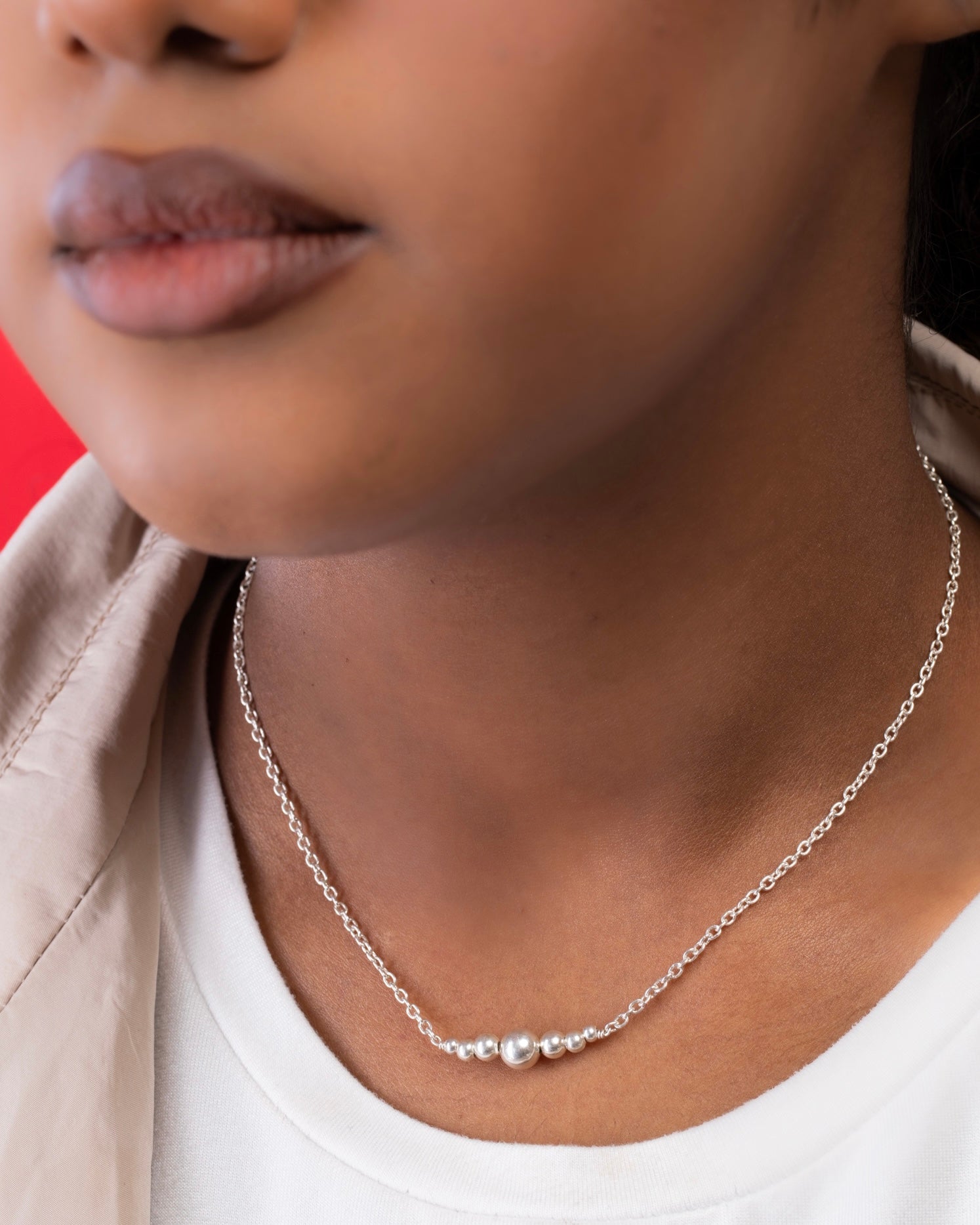 Seven Silver Balls Necklace