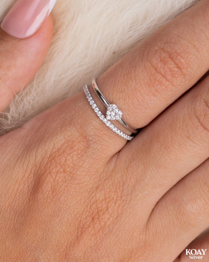 Zircon & Heart Ring