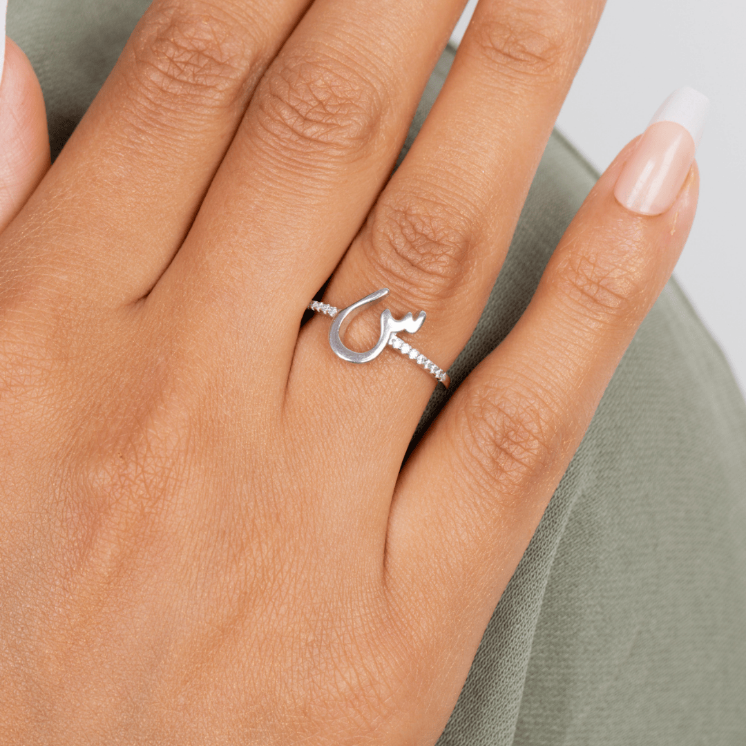 Zircon Letter Ring