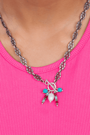 coloerd Belcher chain necklace