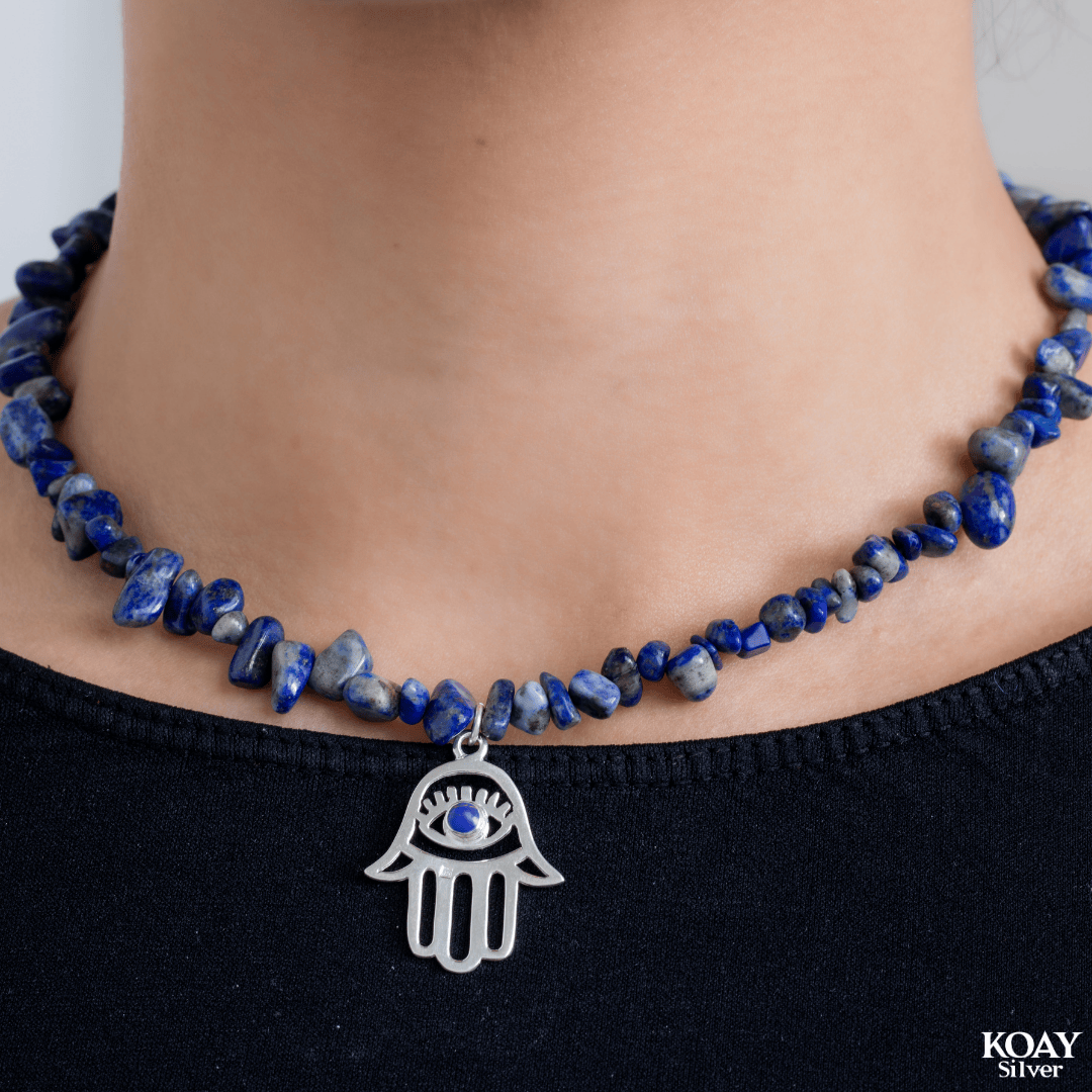 Lapis Hand Stones Necklace