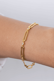 Zircon Link Gold Plated Bracelet