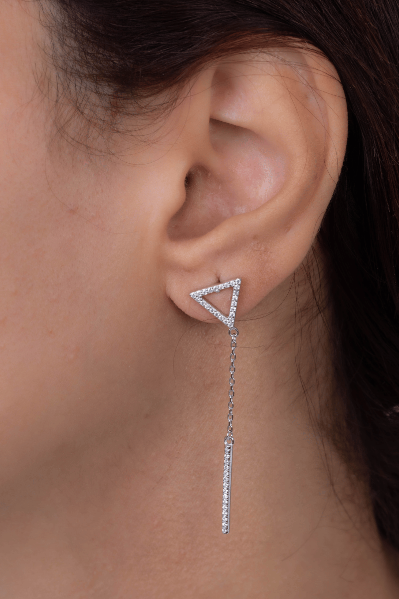 Zircon triangle (03) Earring