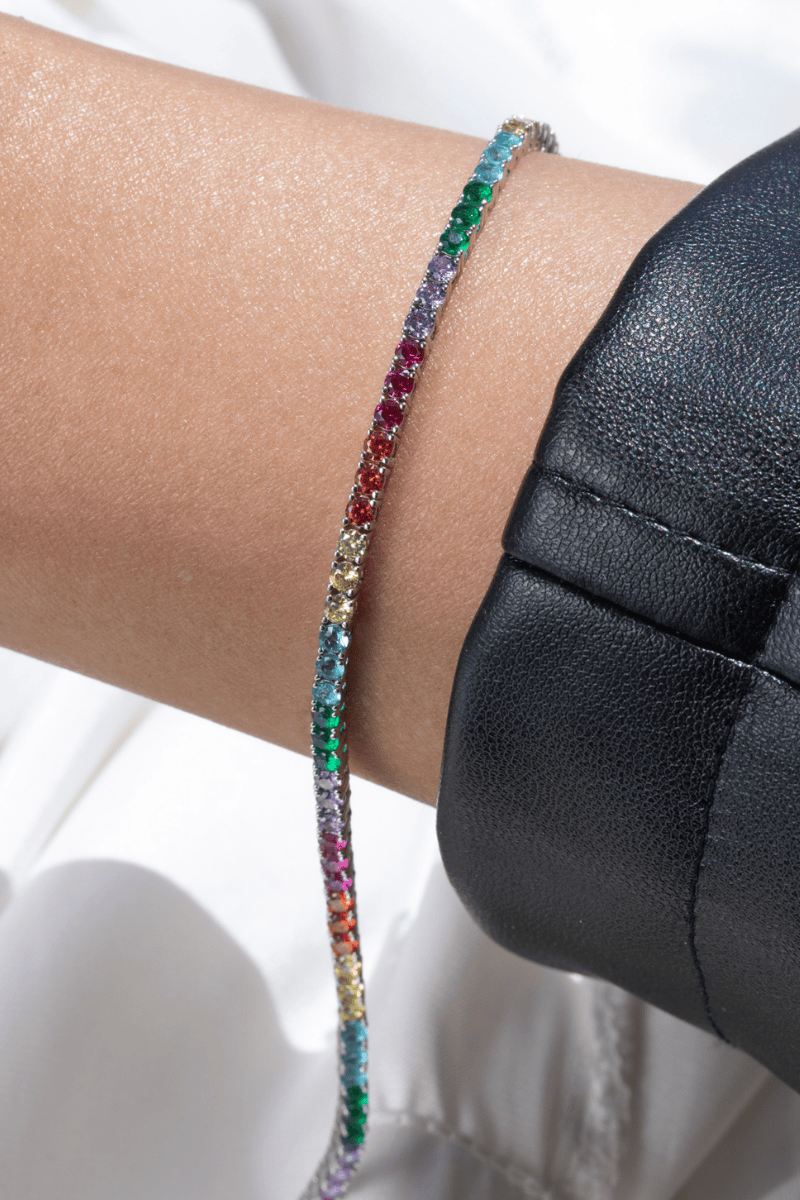 Zircon Pop Colored Tennis Bracelet