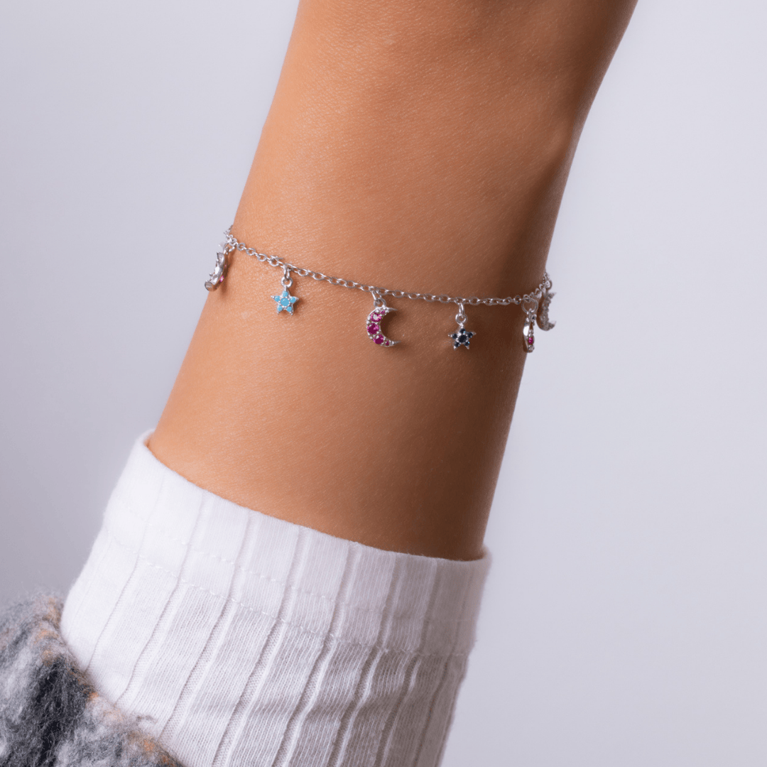 Colored Crescent Star Bracelet
