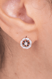 Zircon Black Flower (017) Earring