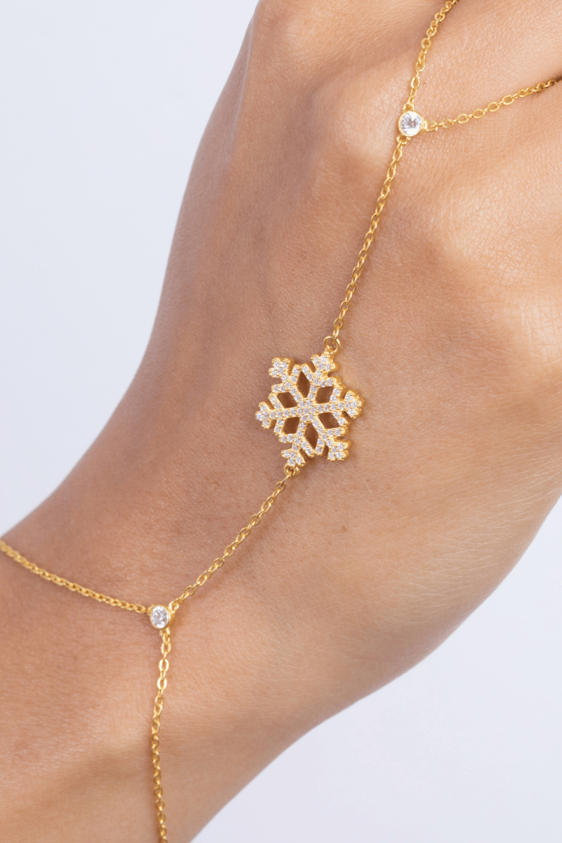 Zircon Snowflake Gold Plated Handchain