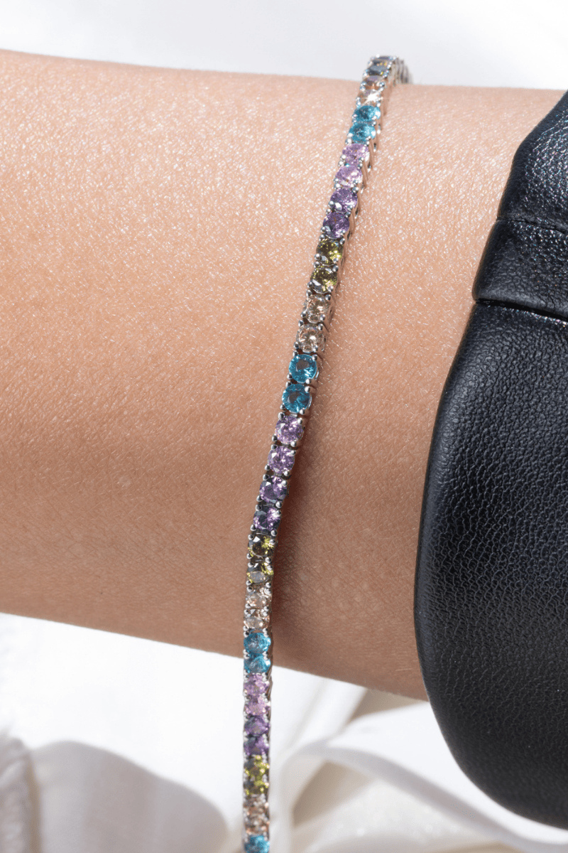 Zircon Pastel Colored Tennis Bracelet