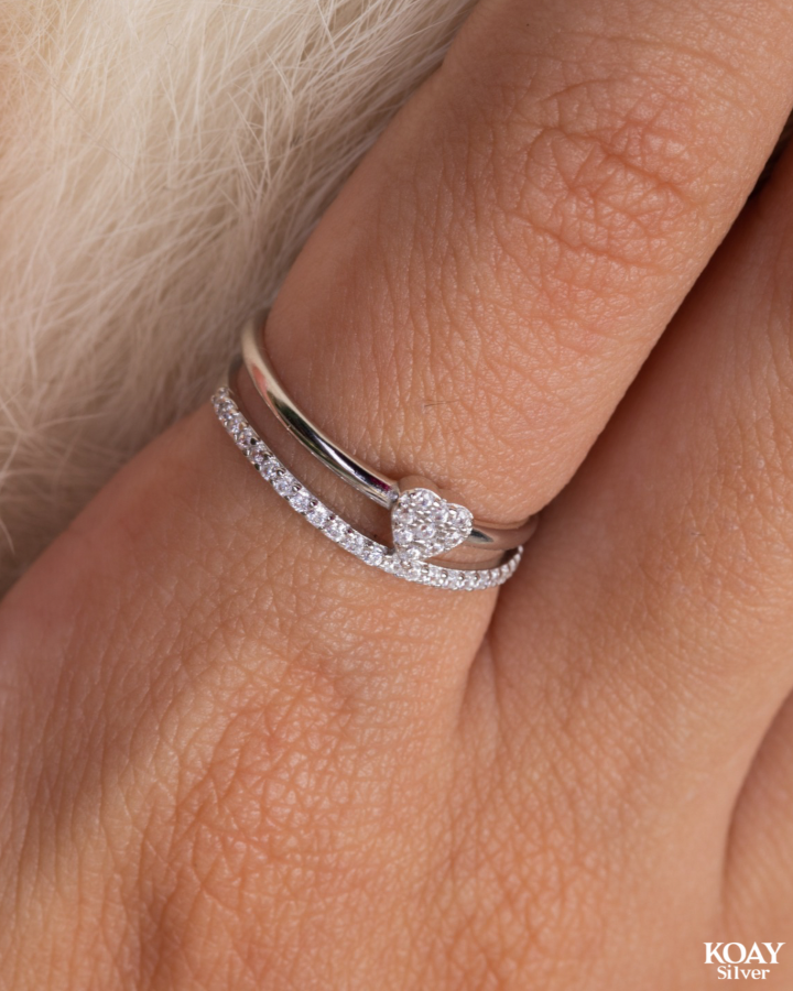 Zircon & Heart Ring