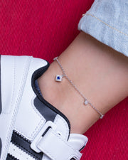 Zircon Blue Square Anklet