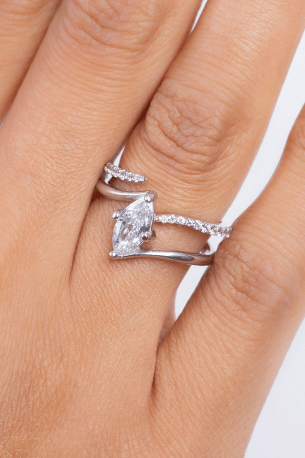Zircon Oval Twins Ring