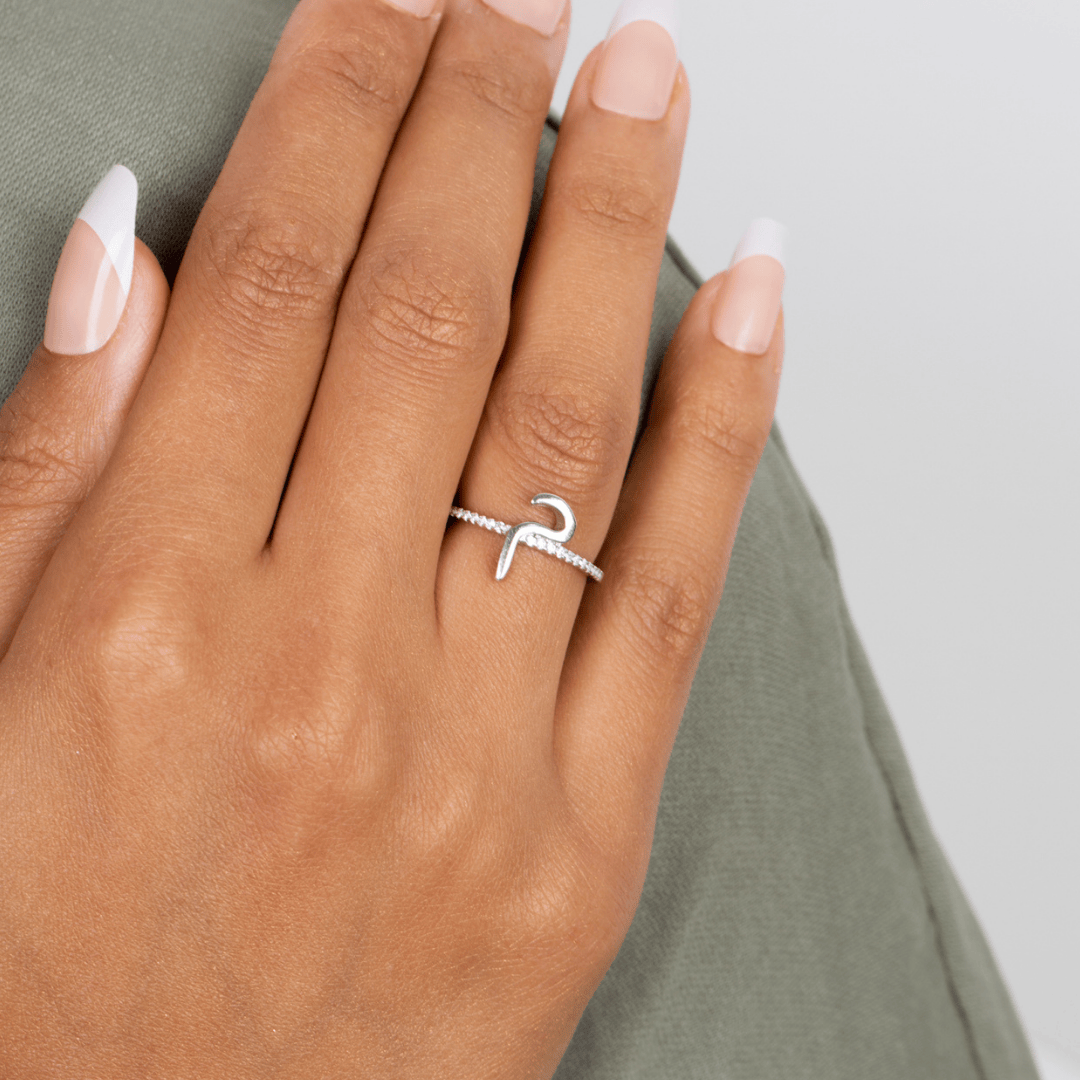 Zircon Letter Ring
