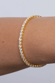 Zircon Tennis (04) Gold Plated Bracelet