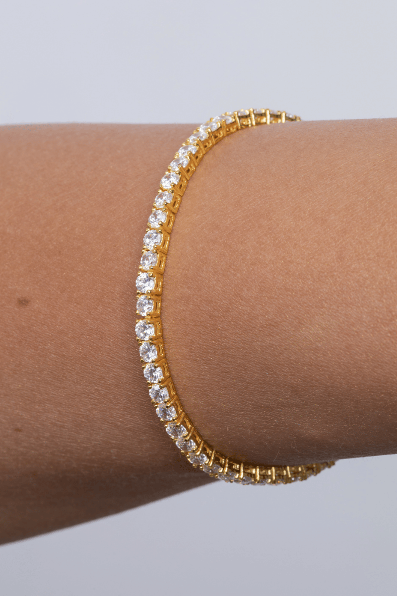 Zircon Tennis (04) Gold Plated Bracelet