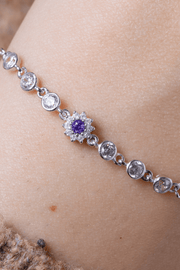 Zircon Flower Purple (03) Bracelet