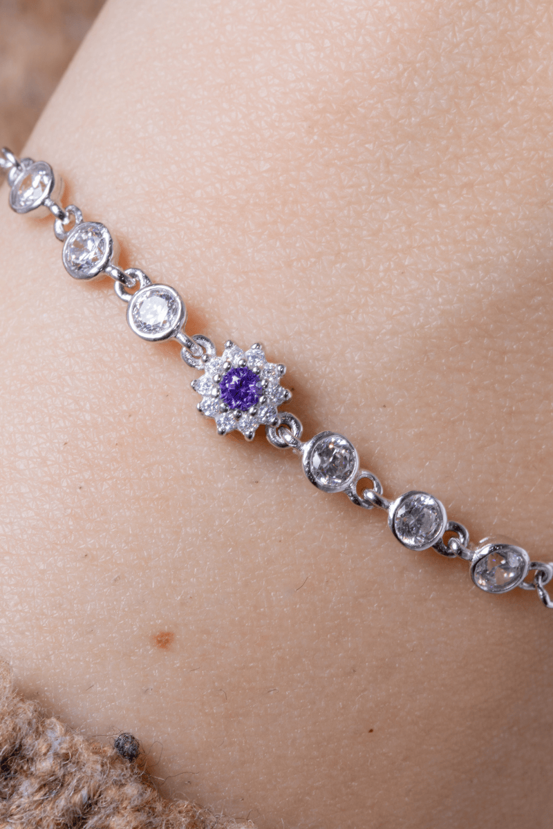 Zircon Flower Purple (03) Bracelet