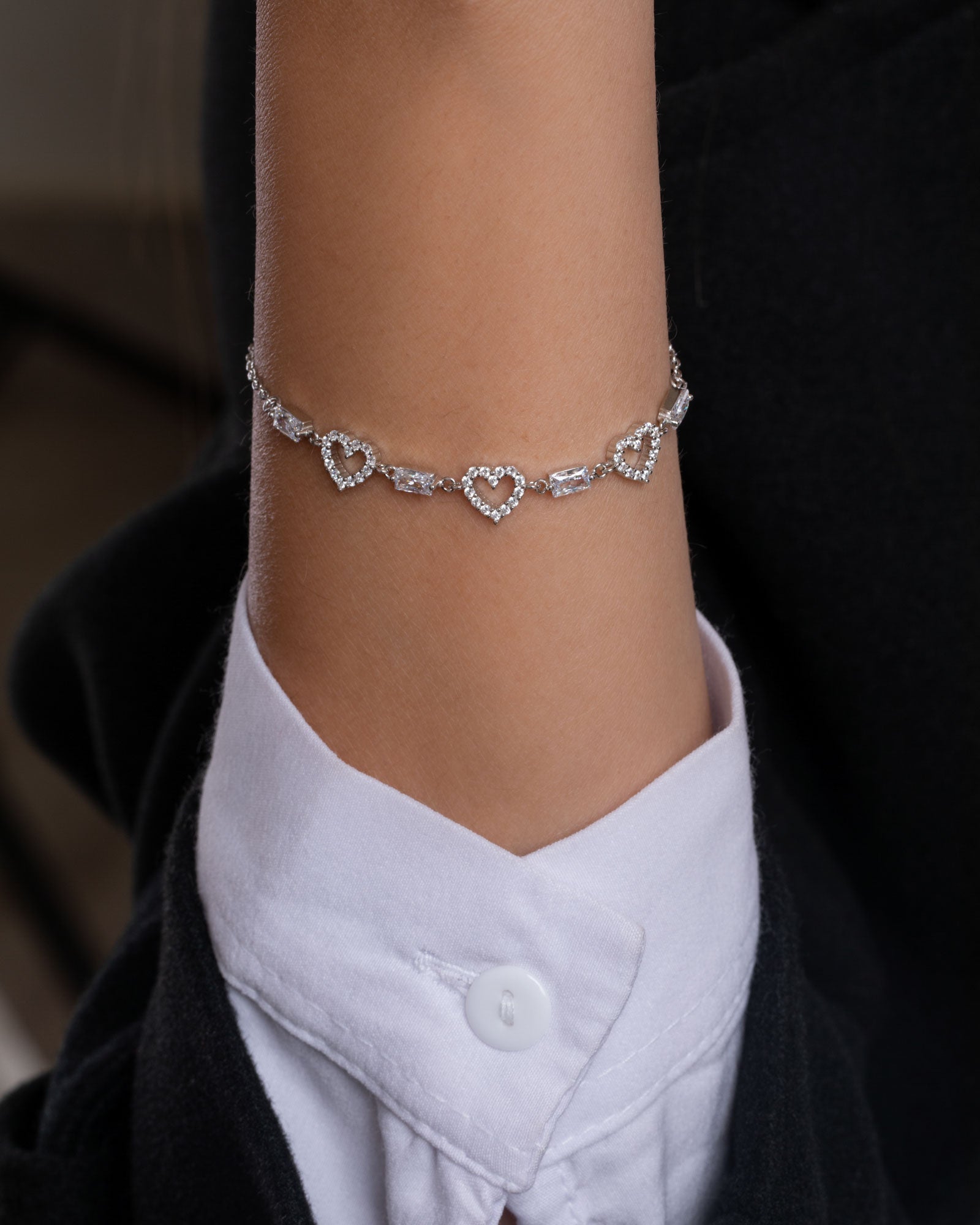 Zircon Three Heart (01) Bracelet