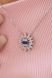Zircon Blue Sun Necklace