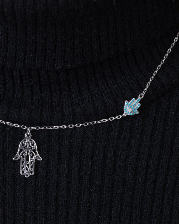 Zircon Turquoise Hand Necklace