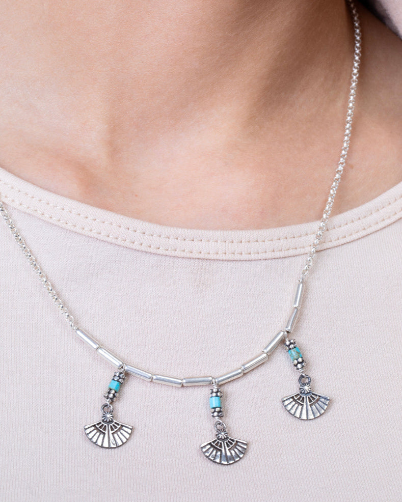 Lotus Turquoise Necklace