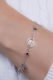 Zircon Red Flower Bracelet