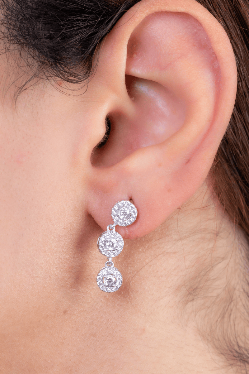 Zircon Triple Circles Earring