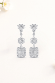 Zircon Flower & Diamond Earring